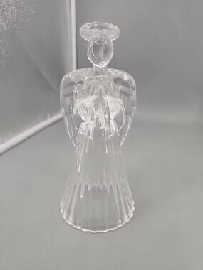 Vintage Lead Crystal Praying Angel Glass Candle Holder
